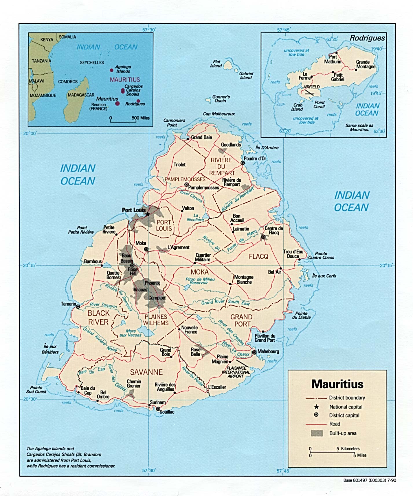 Landkarte Mauritius