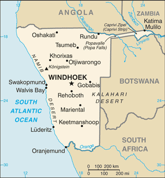 Karte Namibia