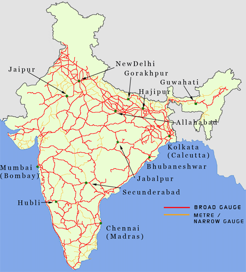 Eisenbahnnetz Indien
