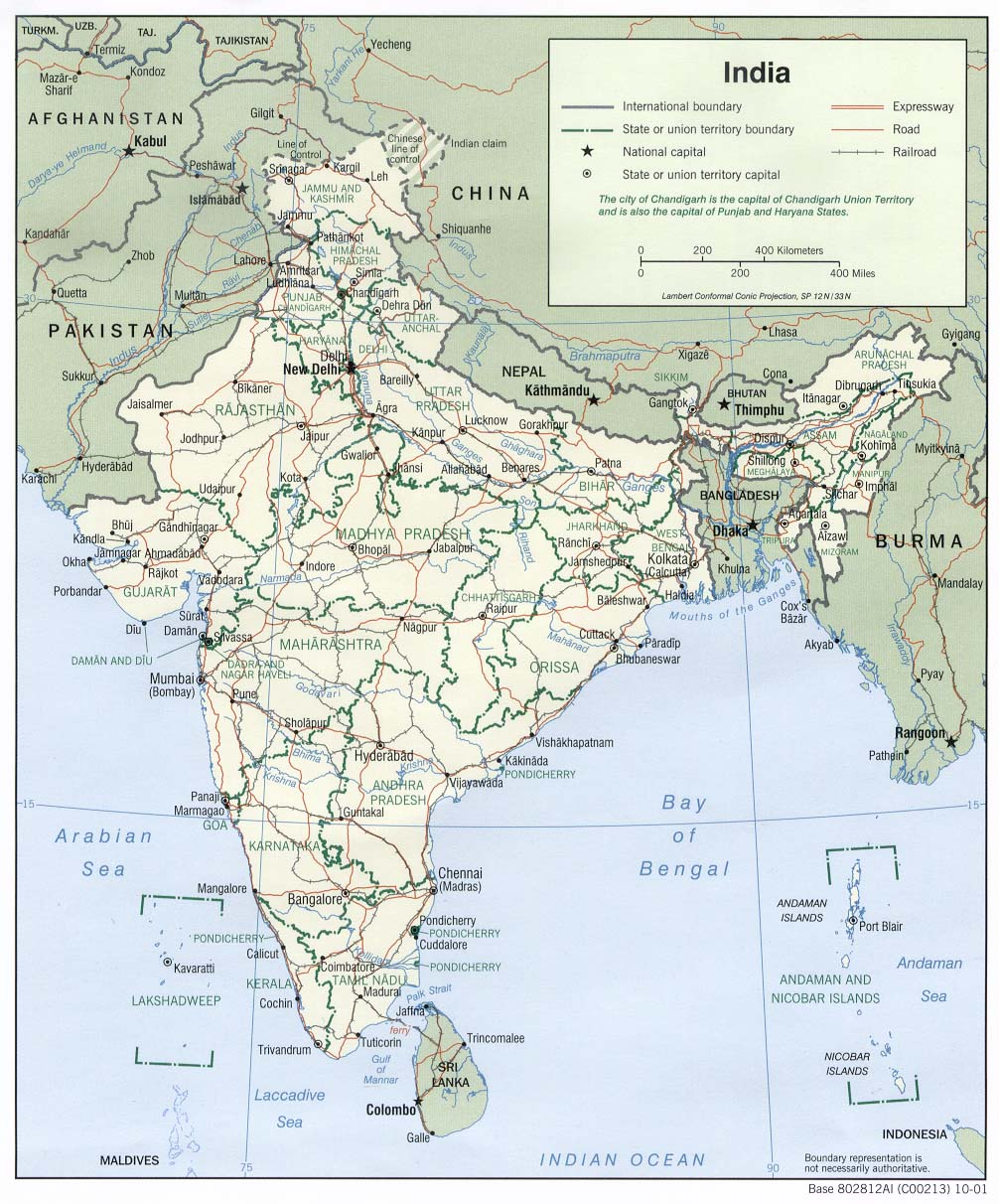 Karte Indien