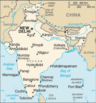 Karte Indien