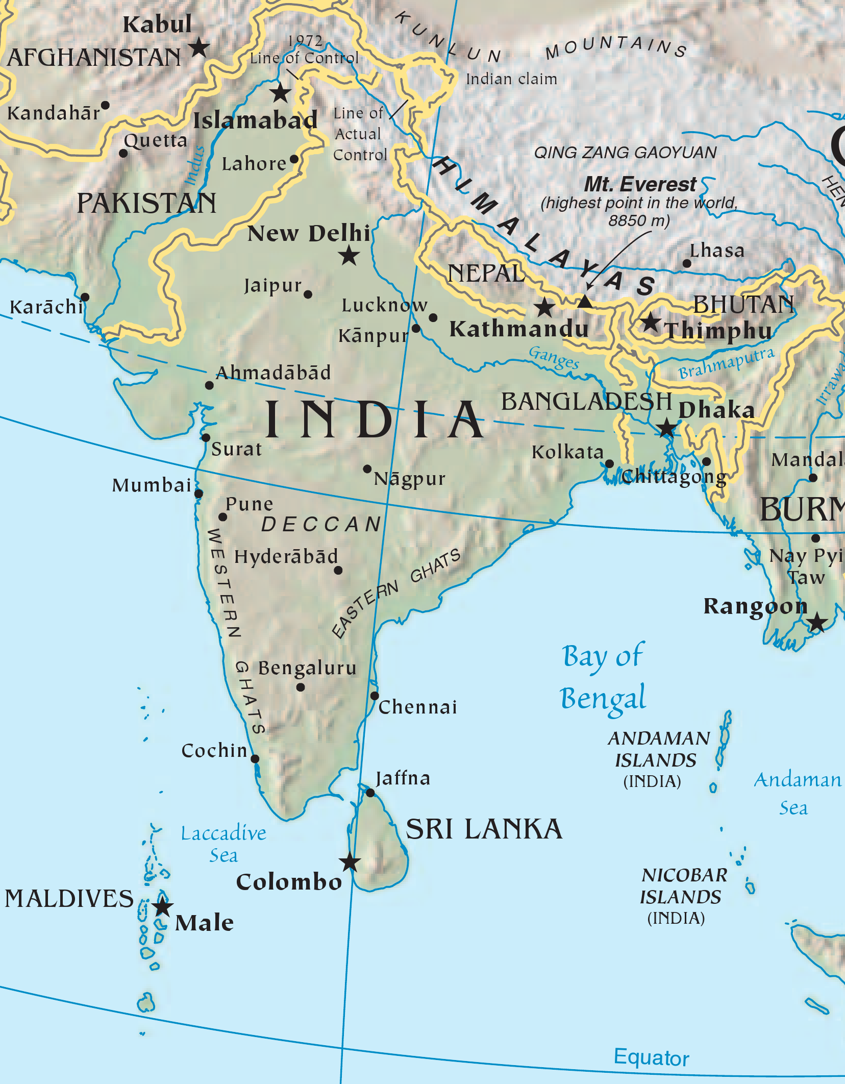 Karte Indien