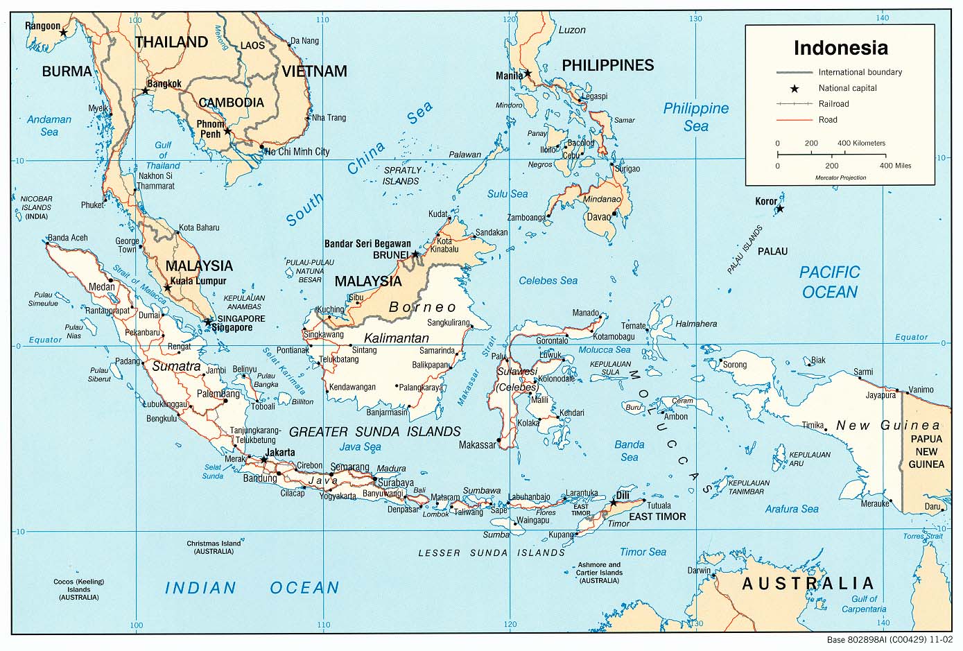 Landkarte Indonesien